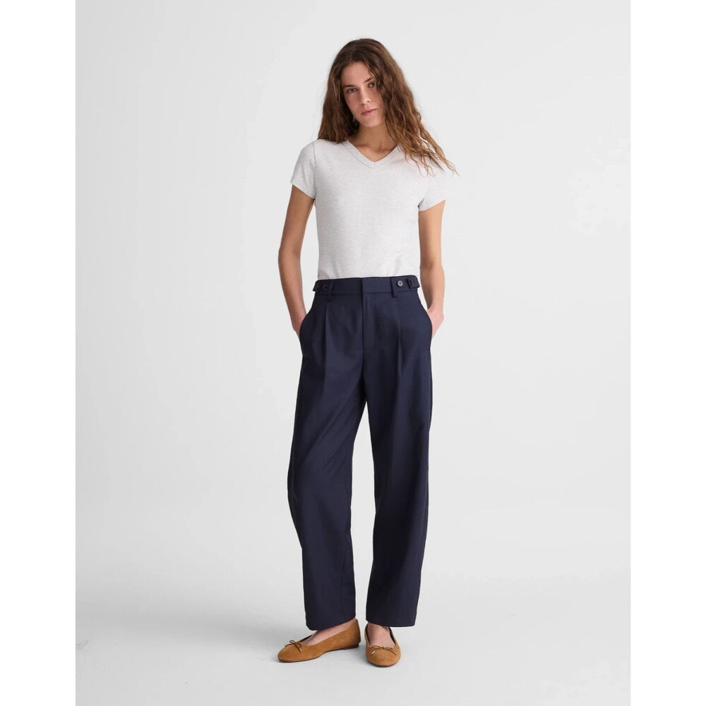 MADEWELL The Barrel-Leg Pant Drapey Twill Pant 14 Blue Tencel-Cotton NWT A1